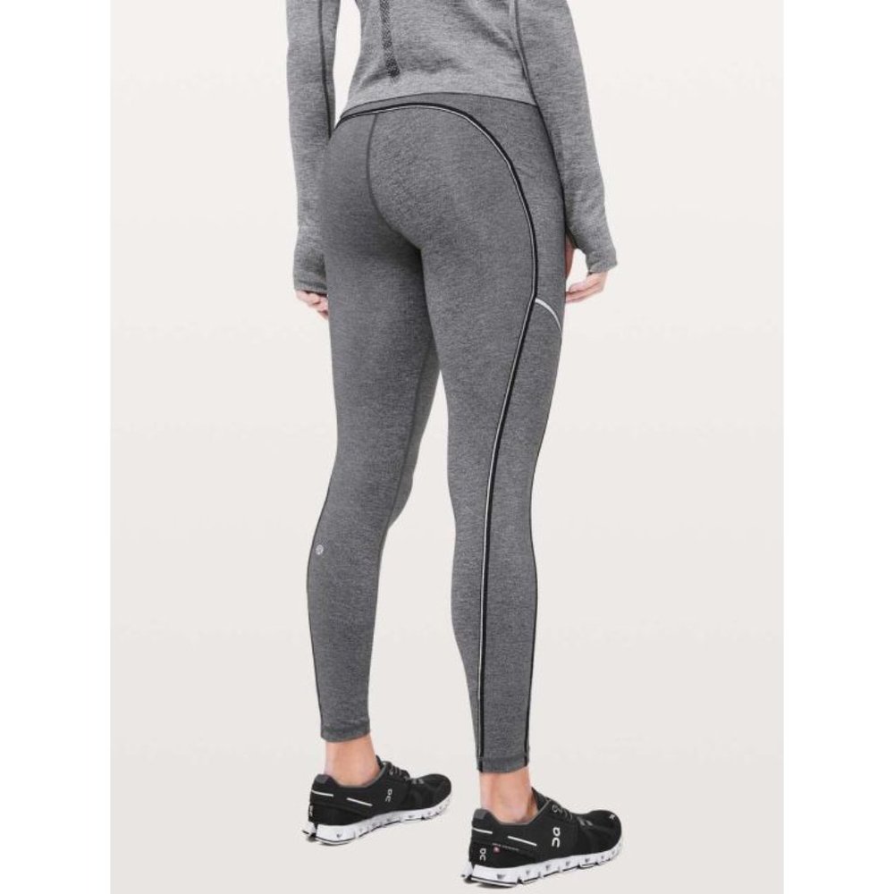 Lululemon Speed Up Tight *Metallic 28" Heathered Black Reflective Skinny Pants 4